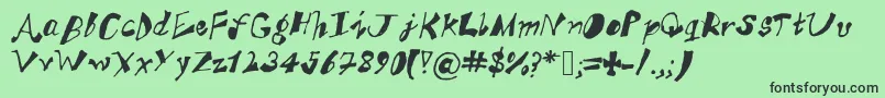 Шрифт AkSFunkyTrunky – чёрные шрифты на зелёном фоне