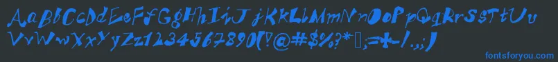 フォントAkSFunkyTrunky – 黒い背景に青い文字