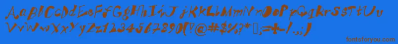 AkSFunkyTrunky Font – Brown Fonts on Blue Background