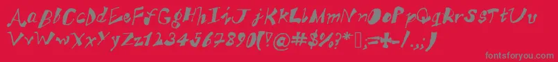フォントAkSFunkyTrunky – 赤い背景に灰色の文字