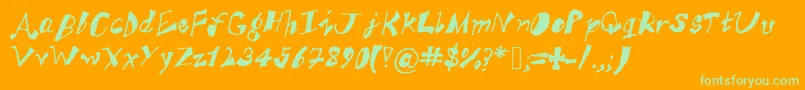AkSFunkyTrunky Font – Green Fonts on Orange Background