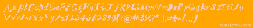 Шрифт AkSFunkyTrunky – розовые шрифты на оранжевом фоне