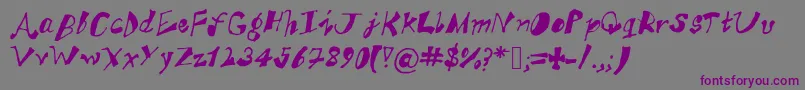 Шрифт AkSFunkyTrunky – фиолетовые шрифты на сером фоне
