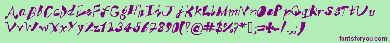 AkSFunkyTrunky Font – Purple Fonts on Green Background