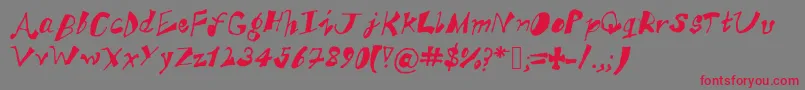 AkSFunkyTrunky-Schriftart – Rote Schriften auf grauem Hintergrund