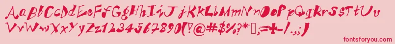AkSFunkyTrunky Font – Red Fonts on Pink Background