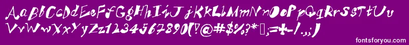 AkSFunkyTrunky Font – White Fonts on Purple Background