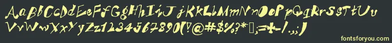 AkSFunkyTrunky-Schriftart – Gelbe Schriften auf schwarzem Hintergrund