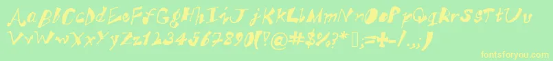 Шрифт AkSFunkyTrunky – жёлтые шрифты на зелёном фоне