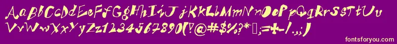 AkSFunkyTrunky Font – Yellow Fonts on Purple Background