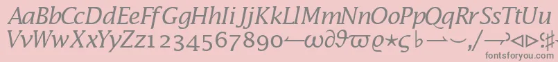 MachadomathsskItalic Font – Gray Fonts on Pink Background