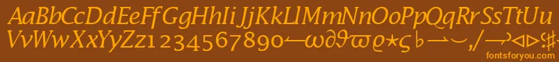 MachadomathsskItalic Font – Orange Fonts on Brown Background