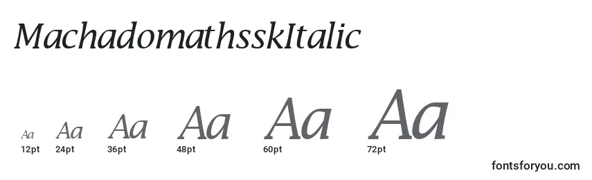 Größen der Schriftart MachadomathsskItalic