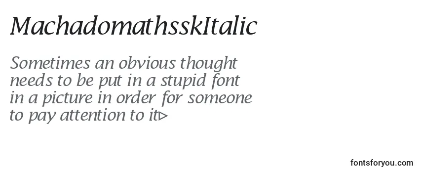 MachadomathsskItalic Font