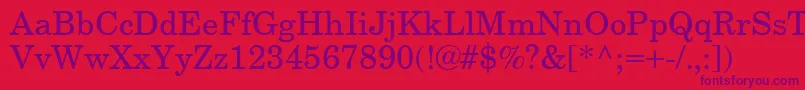 NewCenturySchoolbookCeRegular Font – Purple Fonts on Red Background