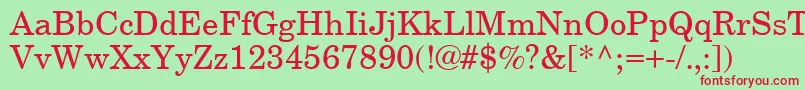 NewCenturySchoolbookCeRegular Font – Red Fonts on Green Background