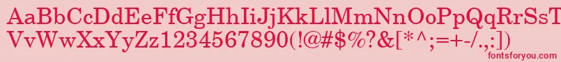 NewCenturySchoolbookCeRegular Font – Red Fonts on Pink Background