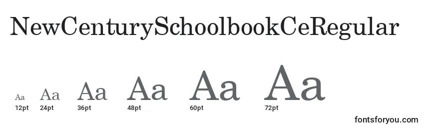 Размеры шрифта NewCenturySchoolbookCeRegular