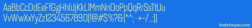 フォントQuarcacondbook – 黄色の文字、青い背景
