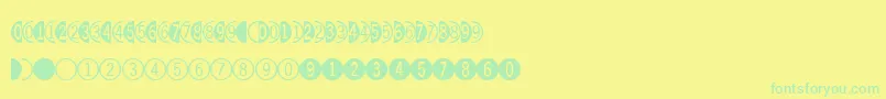 Digitsandpairsc Font – Green Fonts on Yellow Background