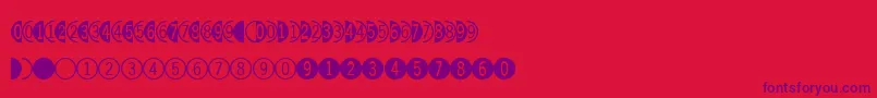 Digitsandpairsc Font – Purple Fonts on Red Background