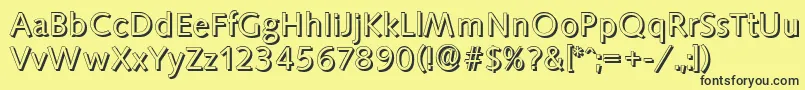 SaxonyshadowRegular Font – Black Fonts on Yellow Background