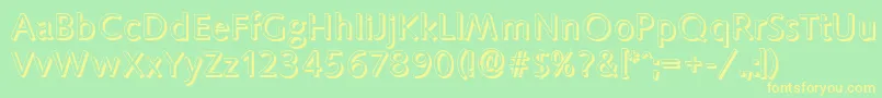 SaxonyshadowRegular Font – Yellow Fonts on Green Background