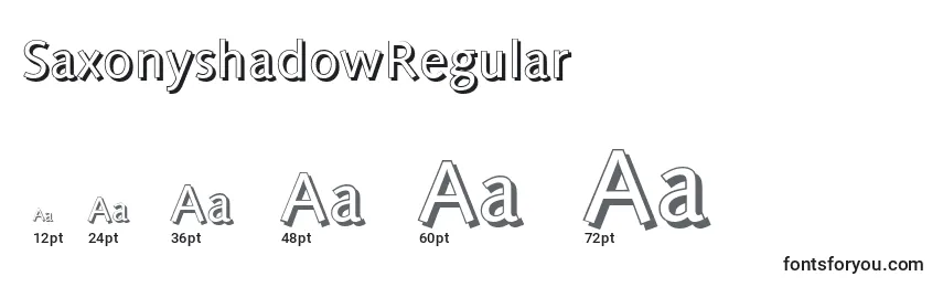 Размеры шрифта SaxonyshadowRegular