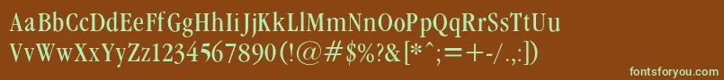 GaramondcondLightRegular Font – Green Fonts on Brown Background