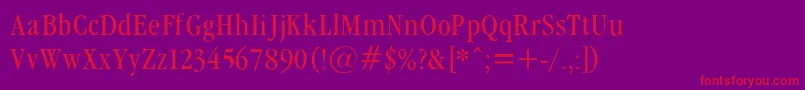 GaramondcondLightRegular Font – Red Fonts on Purple Background