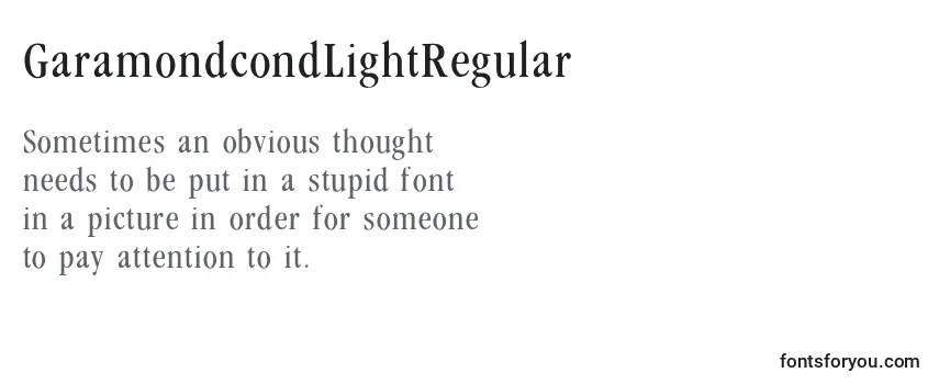 GaramondcondLightRegular Font
