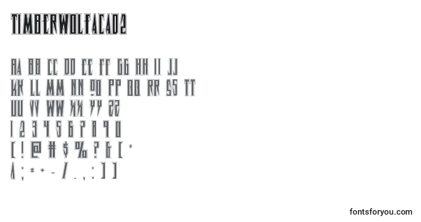 Czcionka Timberwolfacad2 – alfabet, cyfry, specjalne znaki