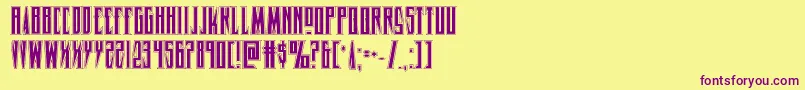 Timberwolfacad2-fontti – violetit fontit keltaisella taustalla