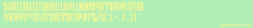 Timberwolfacad2-Schriftart – Gelbe Schriften auf grünem Hintergrund