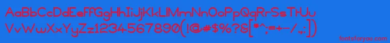 フォントCopyviol – 赤い文字の青い背景