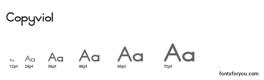 Размеры шрифта Copyviol