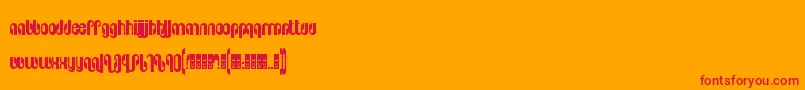 Pseudolux Font – Red Fonts on Orange Background