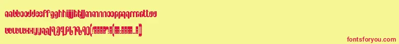 Pseudolux Font – Red Fonts on Yellow Background