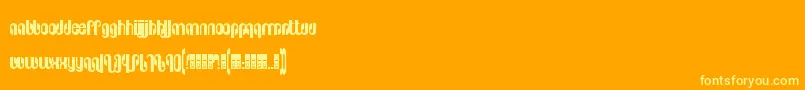 Pseudolux Font – Yellow Fonts on Orange Background