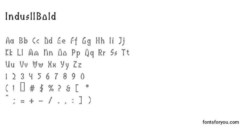IndusllBold-fontti – aakkoset, numerot, erikoismerkit