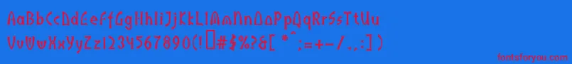 IndusllBold Font – Red Fonts on Blue Background