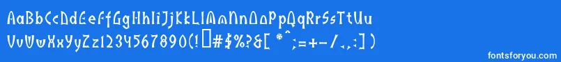 フォントIndusllBold – 青い背景に白い文字