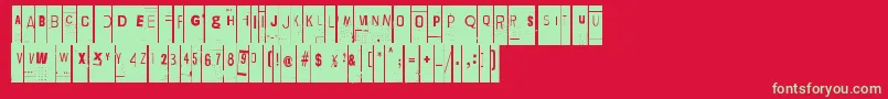 LievidenceTny Font – Green Fonts on Red Background