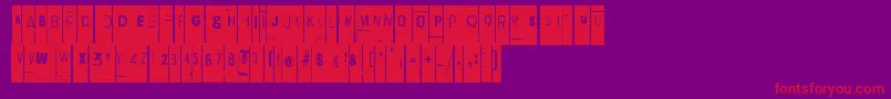 フォントLievidenceTny – 紫の背景に赤い文字