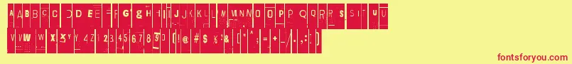 LievidenceTny Font – Red Fonts on Yellow Background