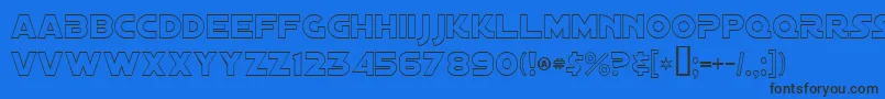 DistantGalaxyOutline Font – Black Fonts on Blue Background