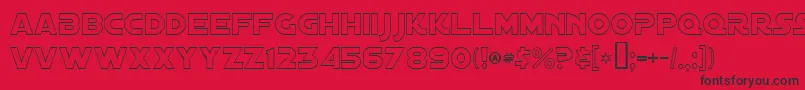 DistantGalaxyOutline Font – Black Fonts on Red Background
