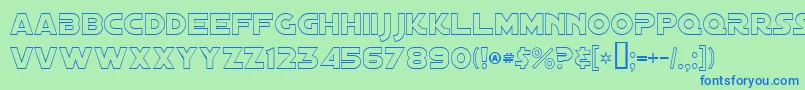 Шрифт DistantGalaxyOutline – синие шрифты на зелёном фоне