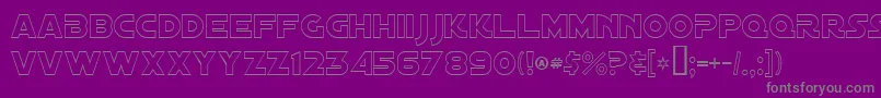 Fonte DistantGalaxyOutline – fontes cinzas em um fundo violeta