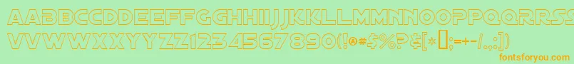 DistantGalaxyOutline Font – Orange Fonts on Green Background